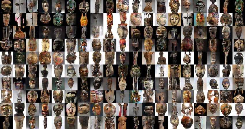 African Masks generated using a DCGAN model.