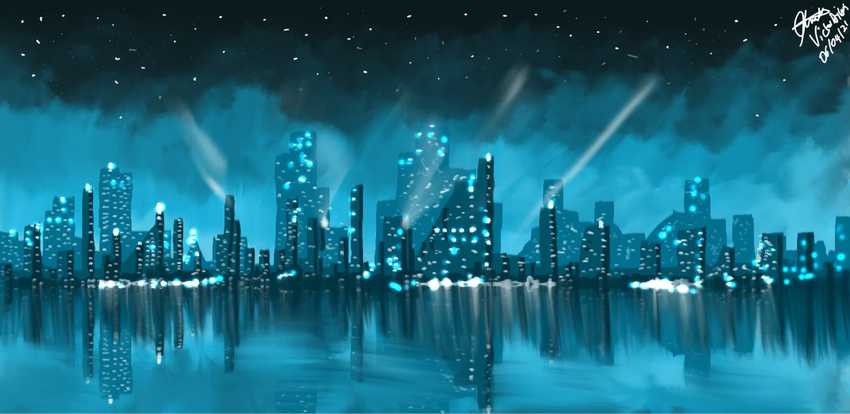 City Scape with River