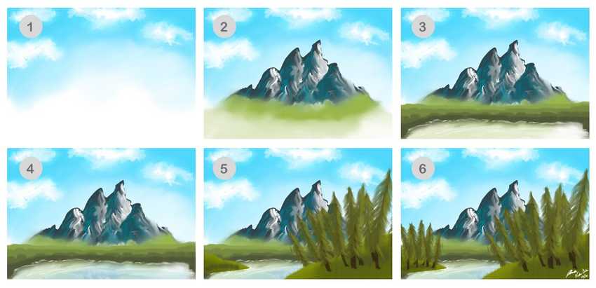 Landscape Illustration Progress